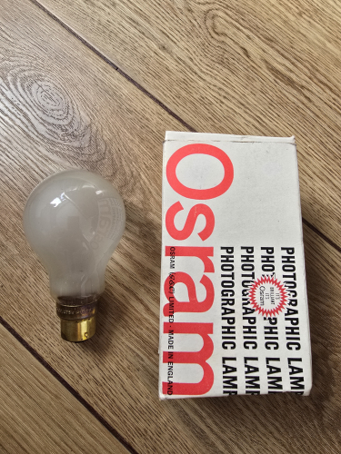 OSRAM 275W Photographic GLS incandescent 
Got this from the car boot sale today - didn't light it up because of the high wattage 
