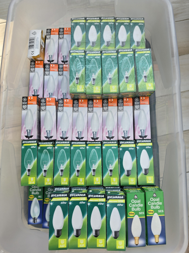 Childhood haul #1 candle bulbs
GE, Sylvania and BELL 
