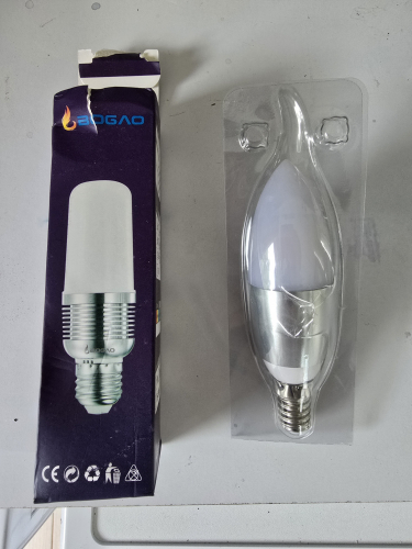 Typical questionable grade LED candle bulb
At my Aunts house I saw this LED candle bulb and honestly I wouldn't want to use it 
