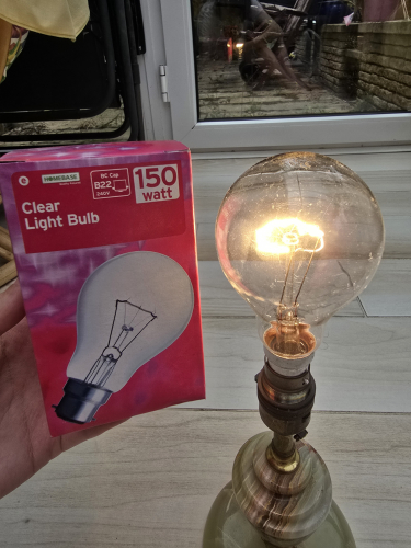 Homebase 150W clear GLS bulb
From yesterday's car boot sale 
