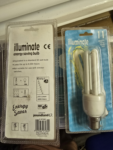 Poundland 11W 2 turn CFLs  
This was a find back in 2023 summer 

I found out those were for Poundland upon close inspection and also without taking them out of the packaging is that they're 6400K Daylight!!!!
