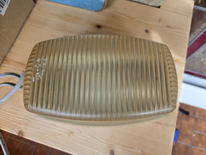 Coughtrie bulged rectangle bulkhead 
Top view of that bulkhead 

It has an incandescent bulb inside 
