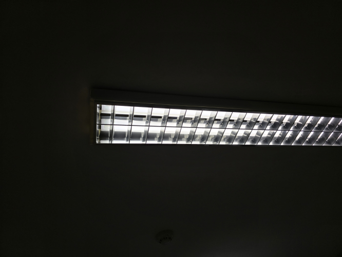 70W louvre fixture in dental office
Sporting 2x Philips TL-D 70W 840 tubes 

The other fixture was replaced for LED 
