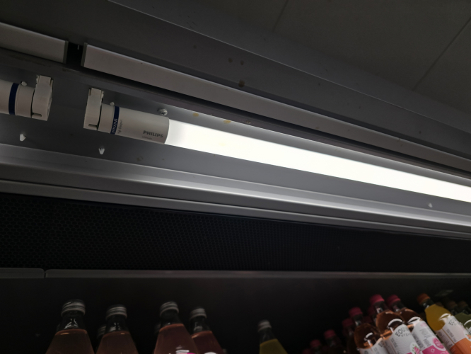 Philips LEDtube 
Seen at the fridges in Waitrose 

They have replaced the older/1st gen Philips Master LED tubes (blue cap ends) 
