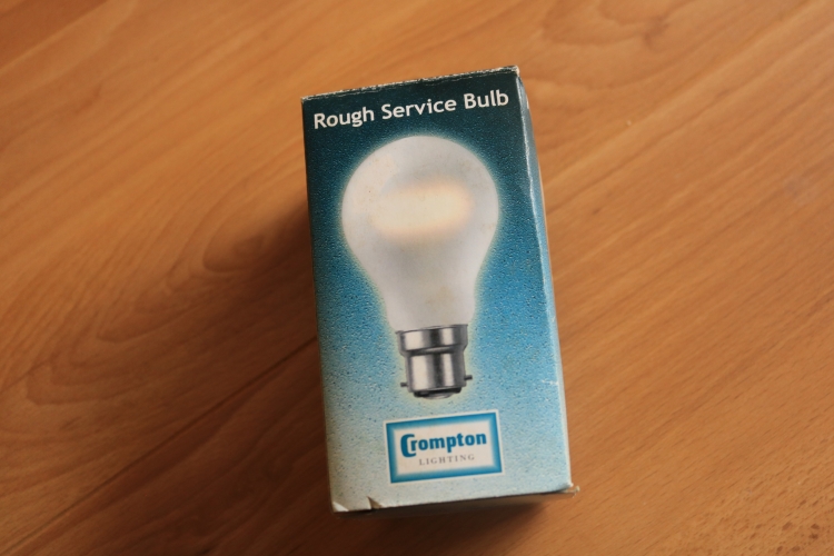 100W ACTUAL Rough Service Crompton GLS 
Man this is like a good omen of 2021! Found on eBay 2x of these Crompton Rough Service 100W bulbs that are indeed the genuine type, not the $nake-around-the-ban post 2009 era ones
Love how the shape is of the original 100W (the can be mistaken for 150W size) and the obvious underwater graphic design of the packaging

1 of the 2 is going to be used in the spare bedroom - in the pic of this lamp being lit up, I'll tell the story behind the installation
