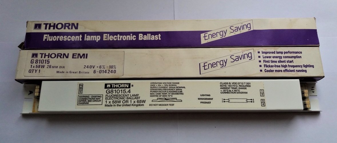 Thorn EMI 58w/65w electronic ballasts
Bought a whole load of these once, stumbled across them on Facebook local for very cheap.
