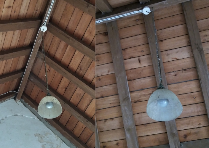 Old pendant fitting with 150 or 200w GLS lamp
Spotted in the entrance of an old church, with a very well used high wattage lamp! The outside also had a crude outdoor light with a 200w GLS. The inside also had PAR38 fittings, all nice and vintage!

