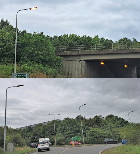 Lots of 135w SOX still in use on a roundabout
Spotted today - I was surprised to see a whole roundabout that was still 100% SOX with not a single LED in sight! The fittings are Philips MA90s (I'm not sure about the ones used in the tunnel however.)
