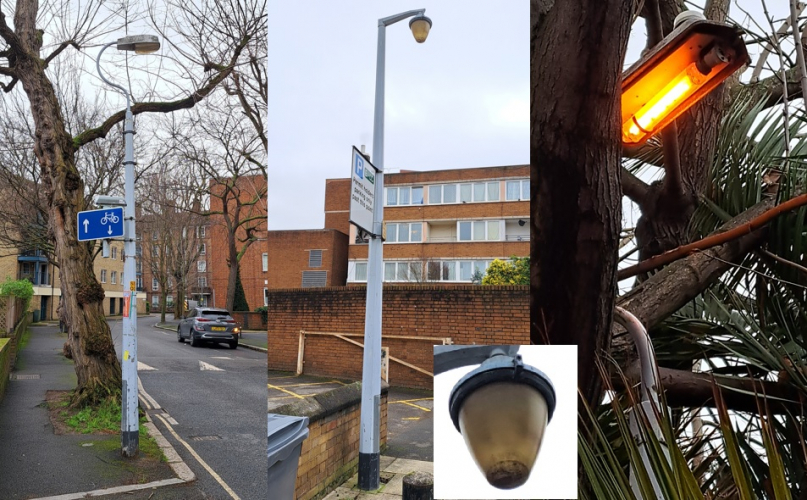 A few street lighting survivors in London
I was very surprised to find these 3 installations in relatively close proximity to each other in central London (near London Bridge station), given how LEDized most of London seems to be nowadays! From left to right: GEC Z8832 with swanneck bracket (presumably HPS), GEC Z5580 on an unusual column (possibly still mercury?), 35w SOX Eleco GR525 (sadly bowl-less but still working!)
