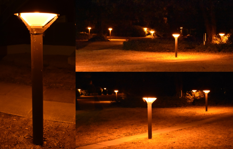 Louis Poulsen Kipp HPS bollard lanterns
I have been meaning to capture this scene for a long old while. There is this college front lawn near me that has these awesome little HPS bollards that give off a great glow at night.
