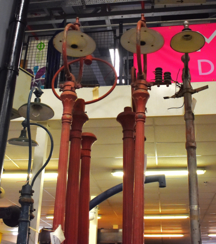 A nice assortment of old street lanterns
Spotted earlier today on a visit to the London transport museum - presumably these have come from various stations over the years!
