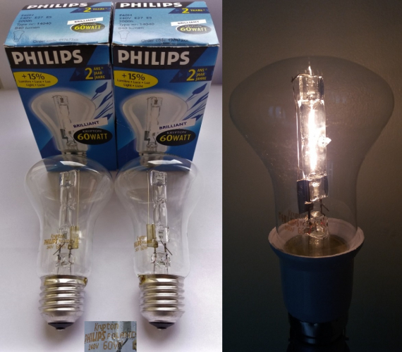 Philips krypton 60w clear mushroom halogen lamps
I recently found this fairly rare pair on Ebay for cheap. These are the first clear mushroom halogens in my collection.
