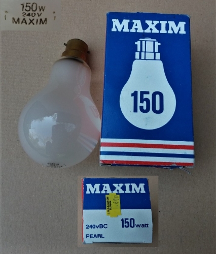 150w Maxim GLS lamp
Probably made by Polamp. Found this one in a Facebook local lot.
