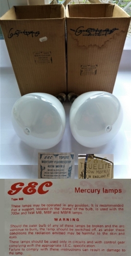 GEC Toplite/Truelite 400w Mercury Reflector lamps
Some more vintage beauties that came in a lot I once purchased cheaply. Unfortunately these aren't clear fronted like the Thorn ones.
