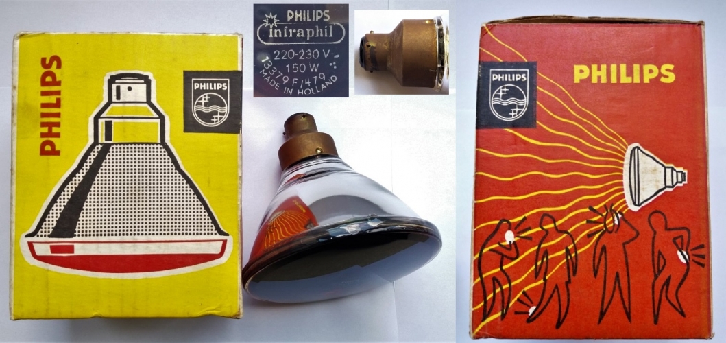 Philips infraphil PAR38 lamp with B22-3 base
A curious and vintage lamp here. First time I have seen a PAR38 lamp with a B22-3 base.
