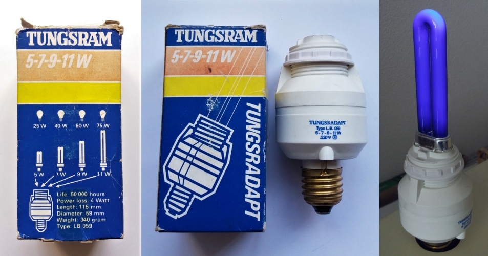 Tungsram Tunsgradapt PL adapter
Another one from the shop. The PL lamp didn't come with it but was just fitted for the photo (it was the nearest PL I had to hand!)
