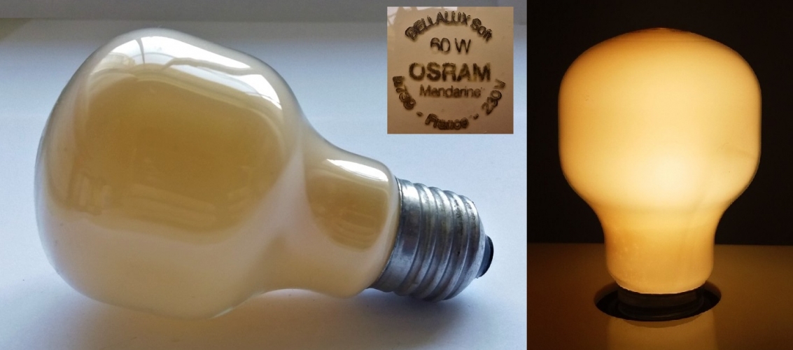 Osram Bellalux Mandarine T-shape lamp
Found in a lighting store. These Osram versions are rarer than the tinted Philips versions.
