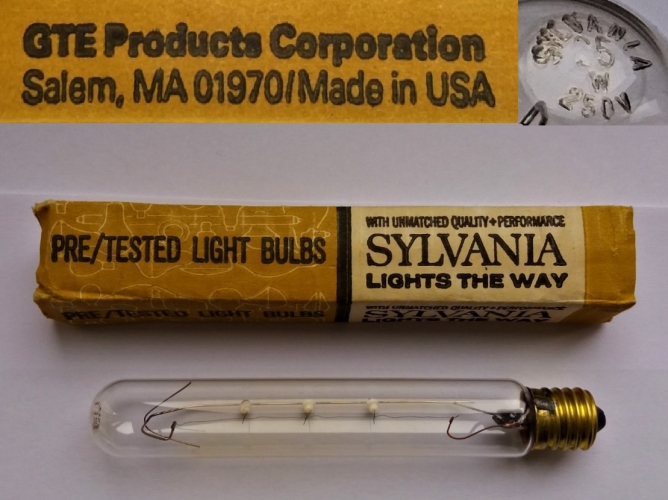 Sylvania tubular appliance lamp
Mainly for imported American appliances I think, as this lamp is 250v rated.
