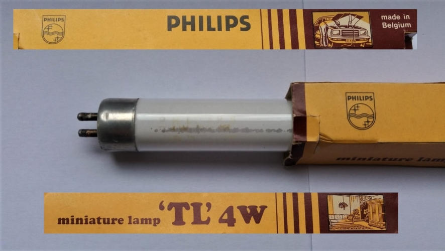 Philips TL 4w
Came from Ebay, is NOS but seems to have some marks on the tube?
