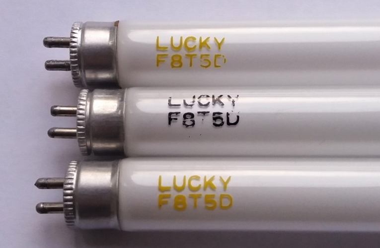 Lucky 8w T5 tubes
Probably your typical cheap 80s Hong Kong tubes that came out of portable lanterns, caravan lights and the likes of those.
