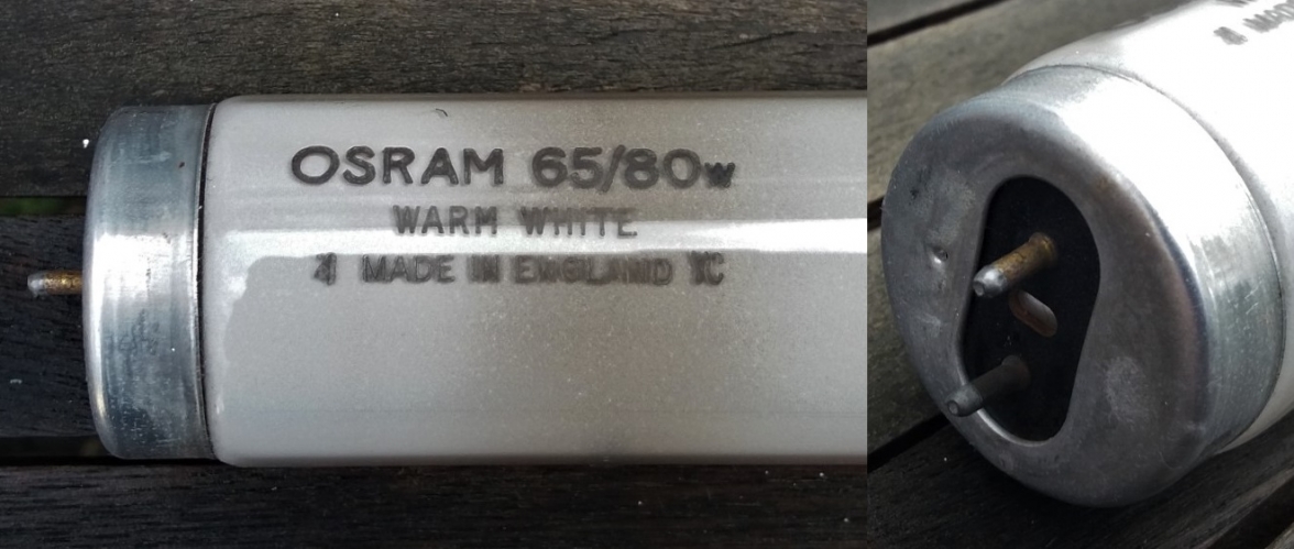 Osram - GEC tube with Atlas endcaps
This tube looks 100% GEC made but has Atlas style endcaps! A theory is that they had a temporary shortage of endcaps at the factory.
