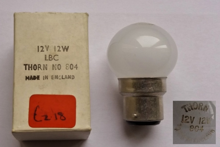 Thorn 12v 12w low voltage lamp
These were being sold as lamps for emergency lighting fixtures but I'm pretty sure these are bus or train interior lamps?
