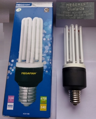 Megaman Clusterlite 100w CFL
This is the second one this seller sent me as the first one had lost vacuum! Luckily they sent this one for free and it's fine. I had been after one of these for quite a while as they were quite short-lived and are usually very expensive.
