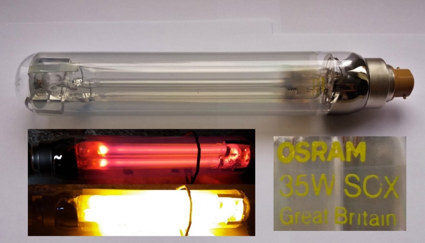 1990s Osram 35w SOX lamp
Another lamp bin find, working perfectly and with little wear by the looks of it. The etch is intact though the part with the date code sadly isn't.
