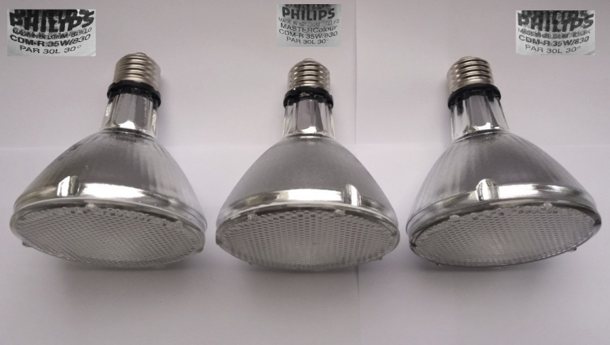 Philips 35w CDM-R metal halide reflector lamps
I found a few of these on Ebay for a very reasonable price, I quite like these. I might knock up an installation for them one day.
