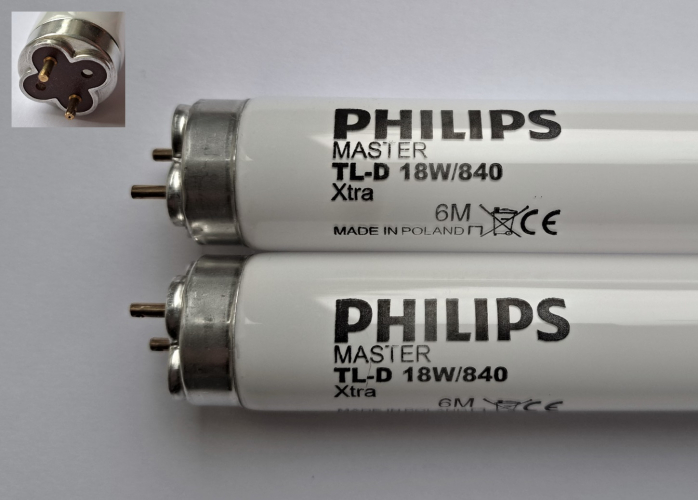 Philips Master TL-D Xtra 18w tubes
I found this interesting pair of modern tubes in the lamp bin this morning, how exactly do these differ from the normal TL-D range? Were these designed for longer life or performance in cold areas?
