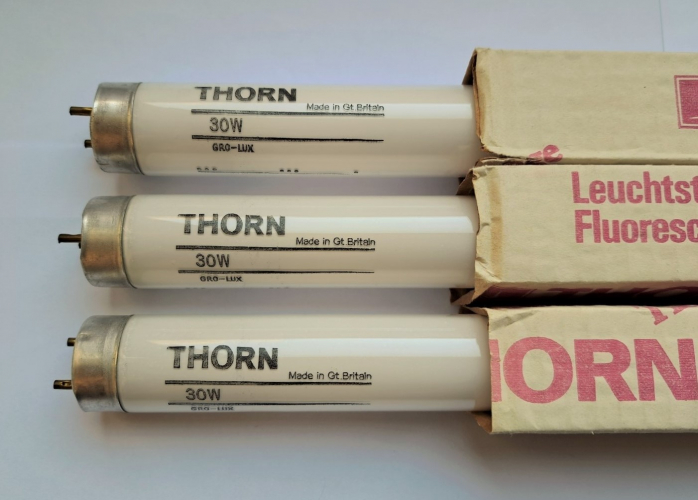 Thorn 30w Gro-Lux T8 tubes
I recently found an almost full case of these for sale on Ebay - I didn't yet have any Gro-Lux tubes longer than 2ft.

