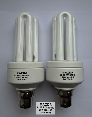 Mazda 6L 20w electronic CFL lamps
2 rather nice uncommon 1990's CFLs I found this morning in the lamp bin. Both seem basically new and work perfectly!
