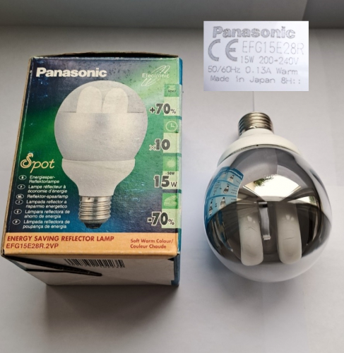 Panasonic reflector-style CFL lamp
Just like the Philips SL Reflector lamp, the reflector variant of these Panasonic CFLs seems to be the hardest to find out of all of them. I've only ever seen one or two more of these, so when this boxed example came up I knew I had to have it...
