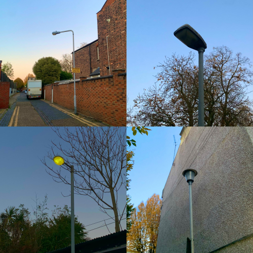 Various Streetlights I’ve Found
Spotted these down the alleyway. The first two lanterns are 70w SON, presumably an Urbis ZX1 and a Philips SGS 203. However from here, things get very interesting! A GEC Z8897 and a GEC Z5670 can also be spotted, both of which are running 80w MBF! A sight to behold in this LED era. 
