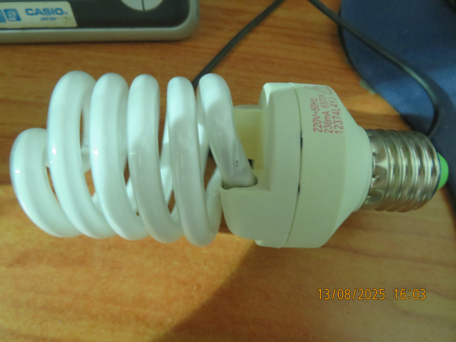Eurolux CFL that had non-passive EOL
[url=https://postimg.cc/RqbScnq7][img]https://i.postimg.cc/RqbScnq7/IMG-0211.jpg[/img][/url][url=https://postimg.cc/235jbxjj][img]https://i.postimg.cc/235jbxjj/IMG-0212.jpg[/img][/url]
It was located in the fixture of the pantry of my hostel. I wanted to turn it on, and it went pop with a bright orange-white flash and a loud bang.
It was installed not so long ago.
