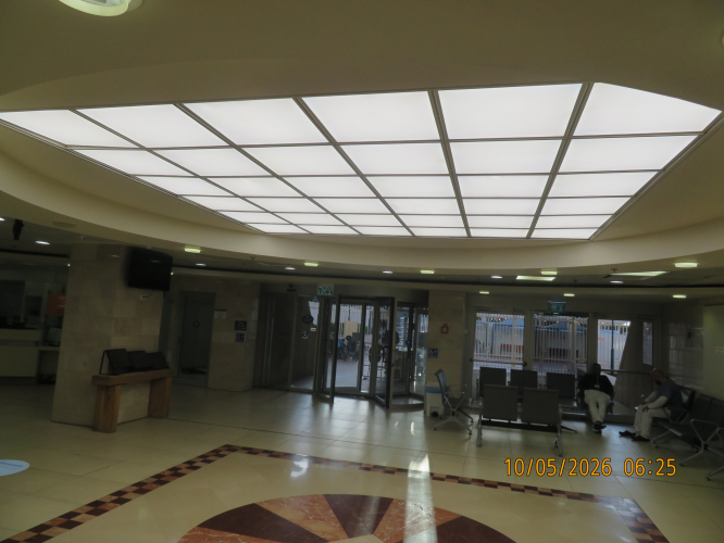 4000K colour LED panels at the entrance of Carmel hospital
These replaced 4xPL-L fixtures probably for 18W lamps.
