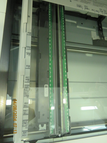 The LED strip of the scanner of the new copier in the storage of Carmel hospital
[img]https://i.postimg.cc/x1kJ27J4/IMG-8667.jpg[/img]
There are two LED strips, which aren't hidden from view: One for the document feeder, and the second for the scanning surface.
Unfortunately, I can't turn the LEDs ON by the same way I did this in the former copier. They are ON, only during scanning and self-test.
