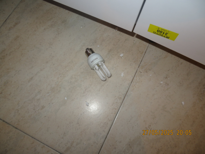 GGGGGGGGRRRRRRRR!!!!!!!!!!!!!!
My Philips Genie 8W warm white CFL fell down to the floor and broken while pulling out some lamps from my closest.
