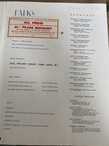 FALKS Decorative Lighting Catalogue
Dates to 1952 and features some outdoor small lanterns, ceiling and wall lights, as well as many, many, many, many chandelier designs.
Keywords: FALKS;catalogue;decorative lighting;