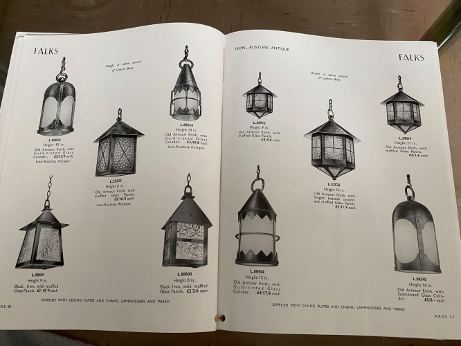 FALKS Decorative Lighting Catalogue
Dates to 1952 and features some outdoor small lanterns, ceiling and wall lights, as well as many, many, many, many chandelier designs.
Keywords: FALKS;catalogue;decorative lighting;
